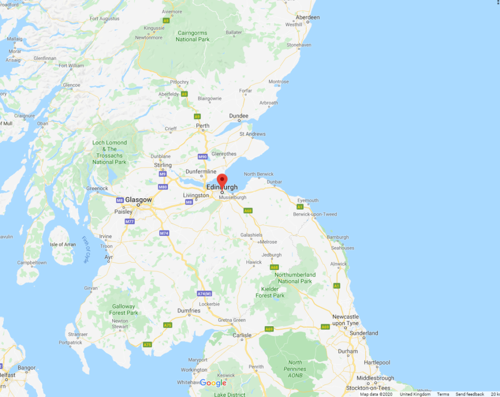 Location of Edinburgh Escorts