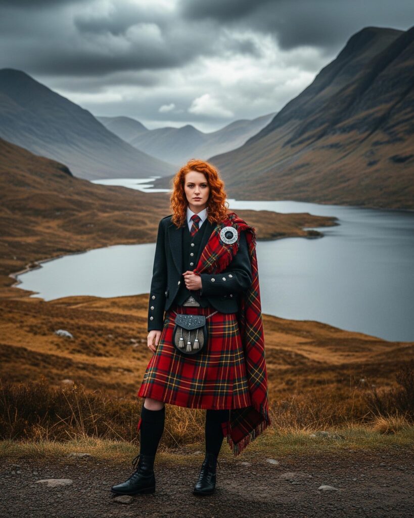 Scottish Redhead Lady in the Highlands